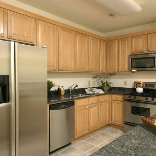 Choose sleek grey granite in our classic style apartment homes