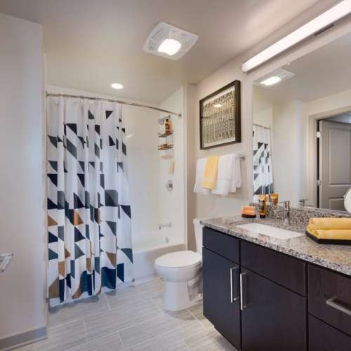 Extensive counter space in every bathroom