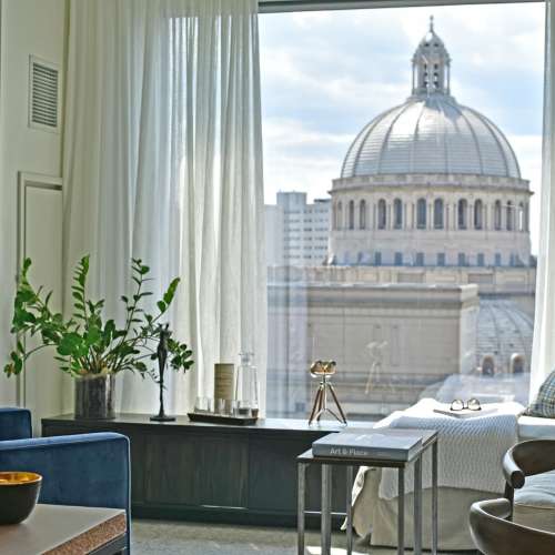 Stunning views of Boston right outside your floor-to-ceiling windows.