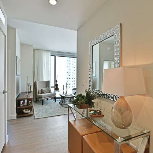 Enter the spacious living area of our two bedroom apartment home.