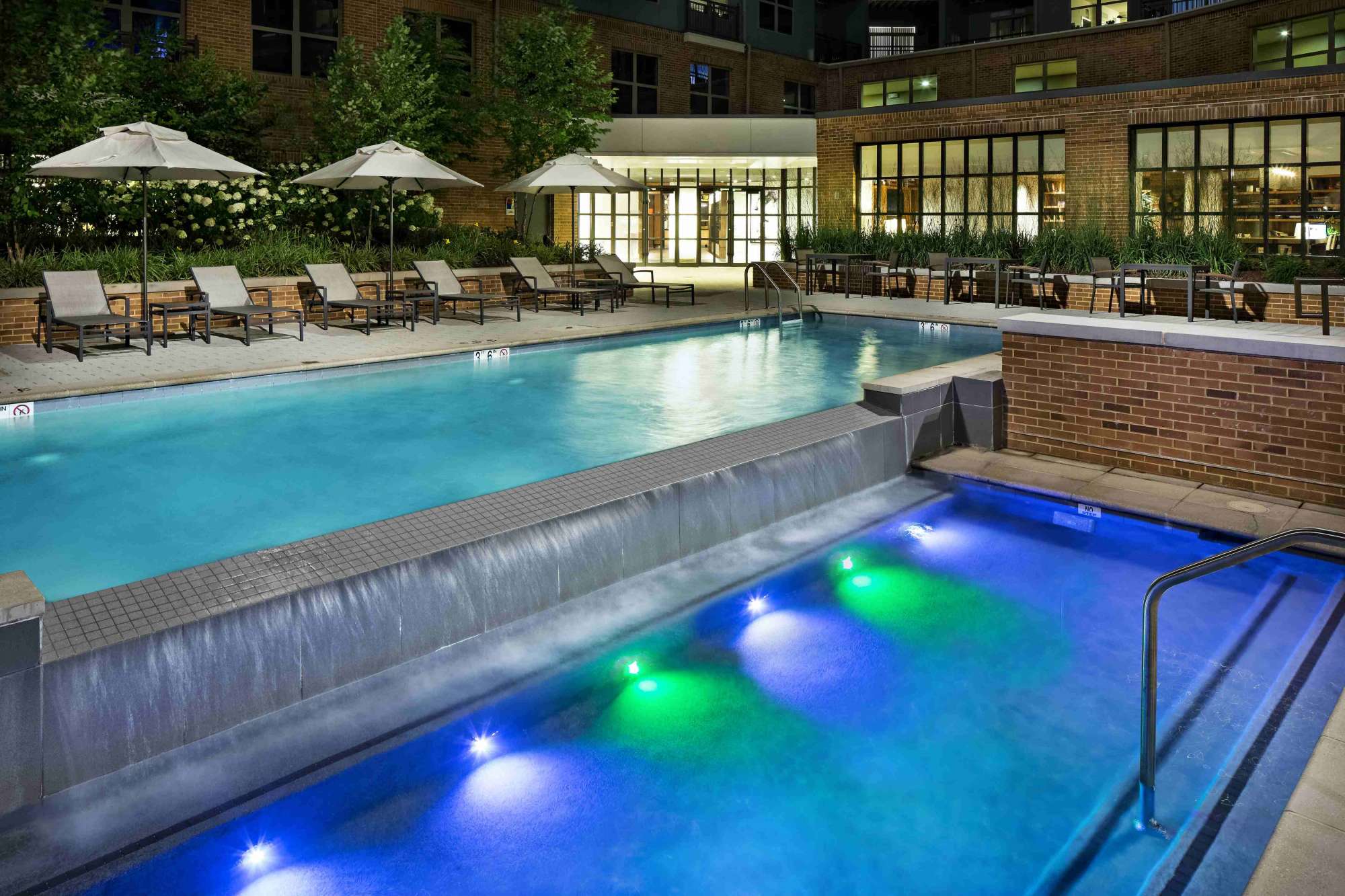 Monroe Street Market : Cornerstone Pool Dusk