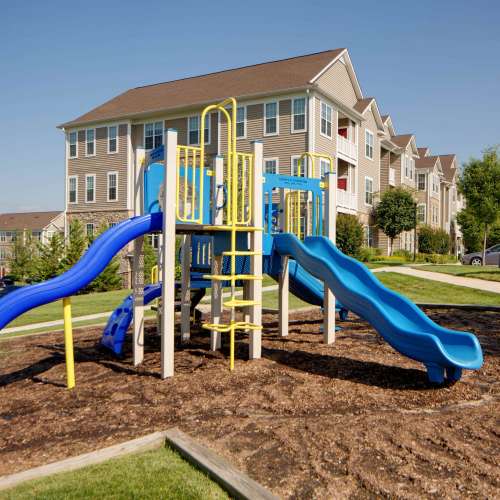There are plenty of playscapes for children of all ages.