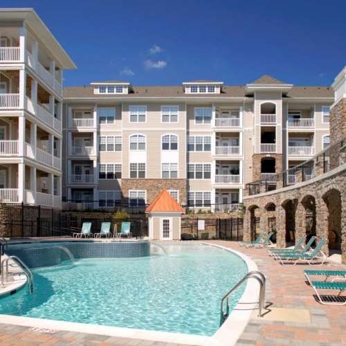 Cool off in the large pool with your friends