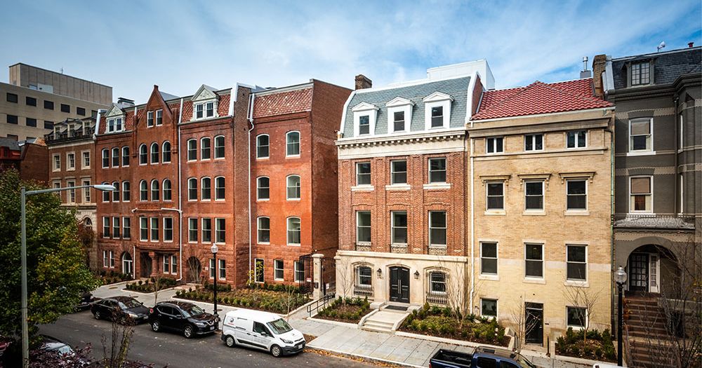 1745 N Street luxury apartment street & exterior view in Washington, DC.