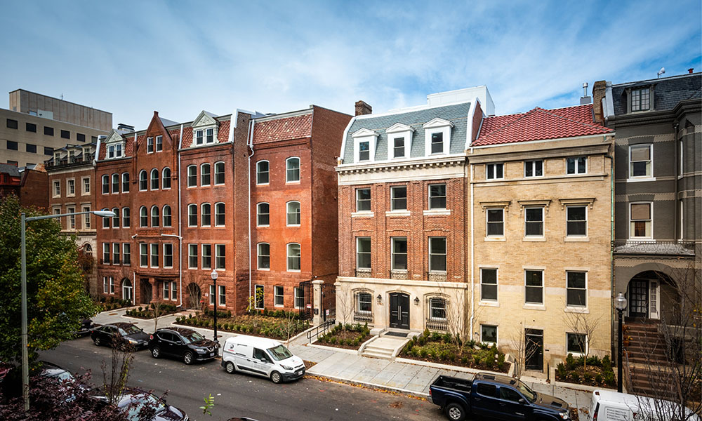1745 N Street luxury apartment street & exterior view in Washington, DC.