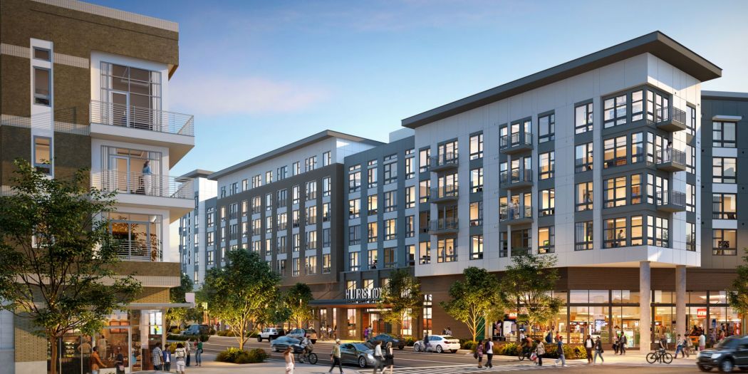 The Hurston luxury apartment exterior view in Rockville, MD.