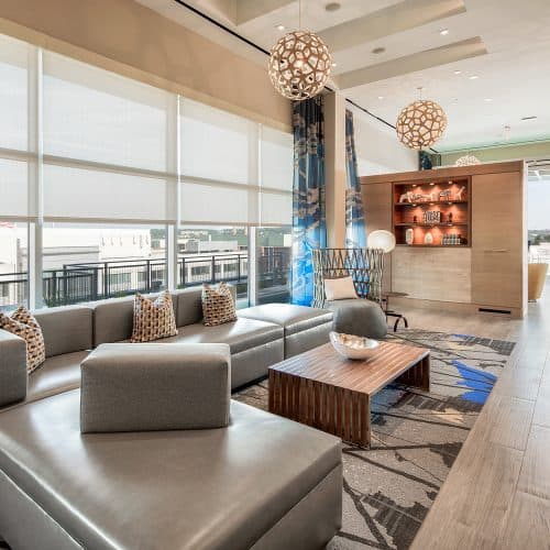 Plenty of spaces to lounge and relax with friends on our rooftop.