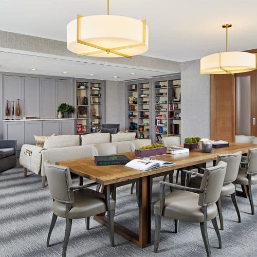 Peaceful library lounge, perfect for reading. 