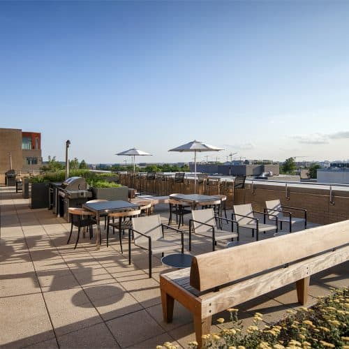 Get to know your neighbors in our rooftop lounge.
