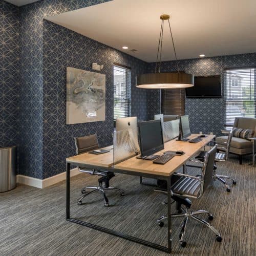 Take care of a quick project in the business center.