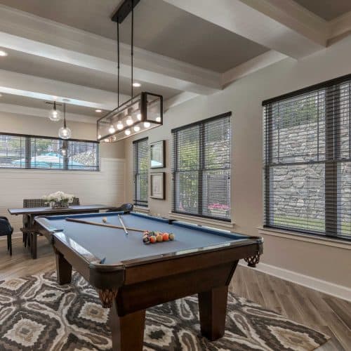 The lounge is a great place to shoot pool with friends.