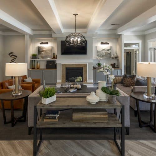 Relax around the fireplace in the lounge.