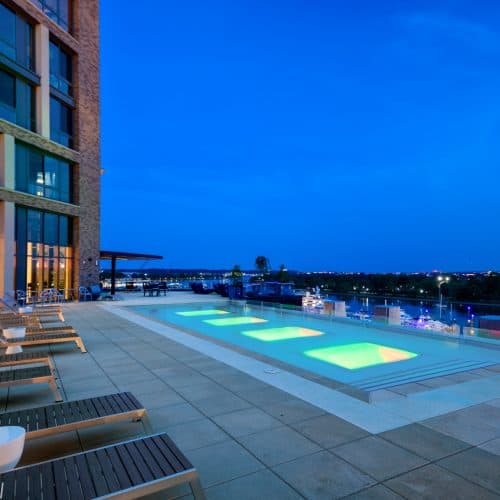 Watch the sun set over the Wharf in style