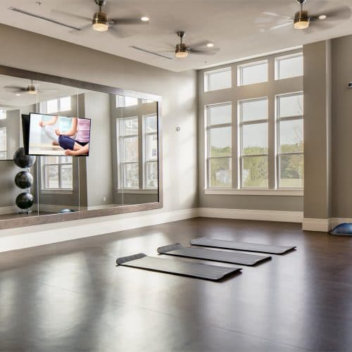 Find your center in our expansive yoga room.