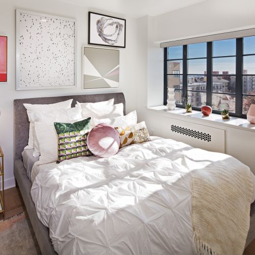 Vibrant interiors accented by rich, warm wood flooring 