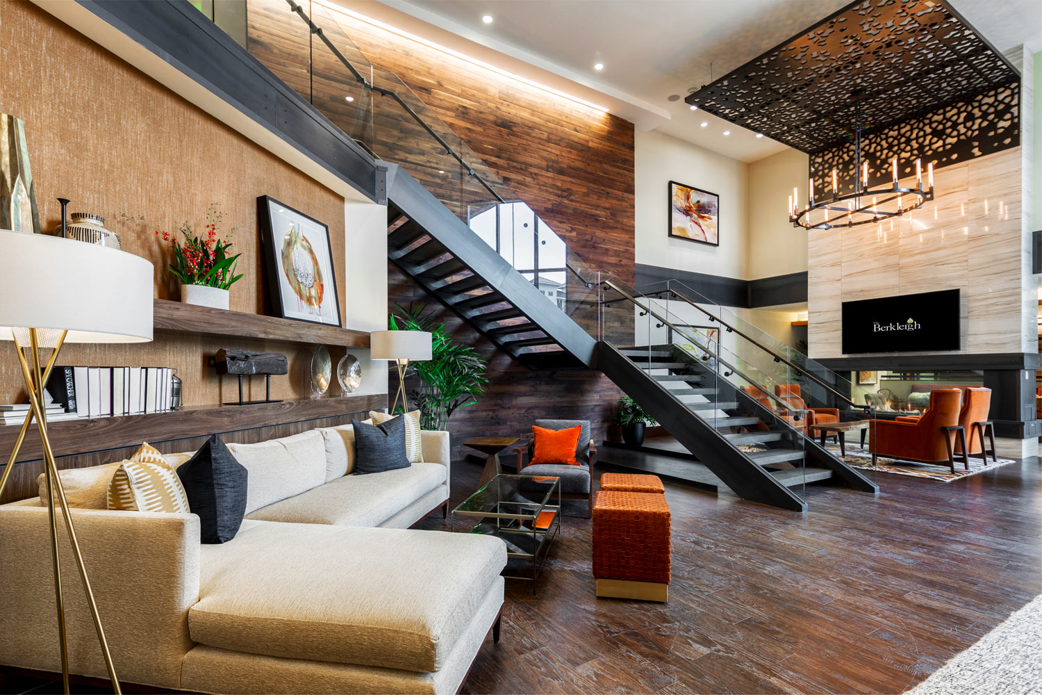 The Berkleigh : Clubroom Lounge Fireplace 