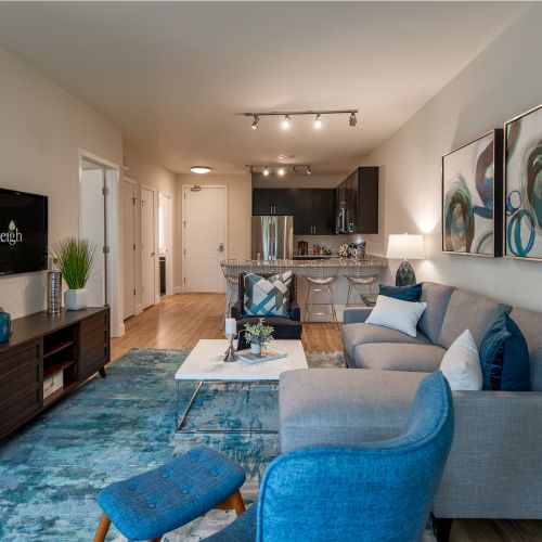 Living Room View To Kitchen