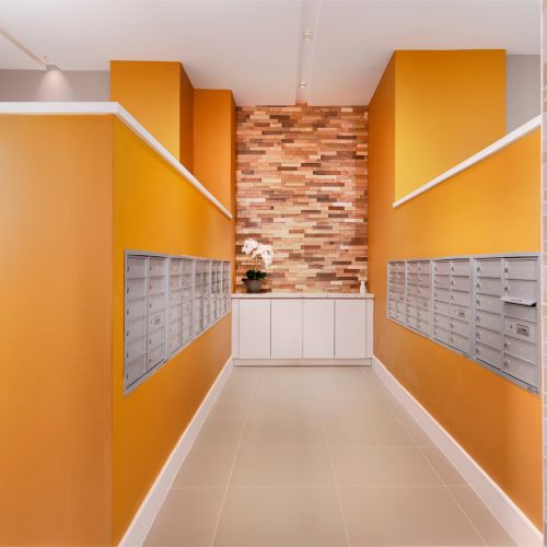 An easy and convenient mailroom. 