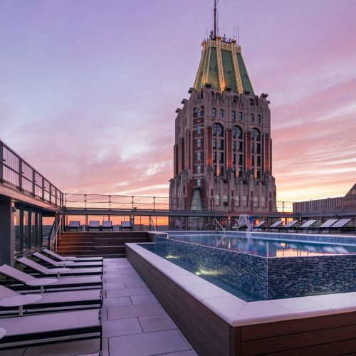 Rooftop Pool Dusk