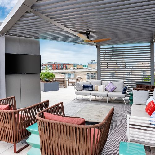 Expansive rooftop with plenty of entertaining areas.