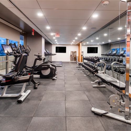Fitness center available 24-hours a day for your convenience.