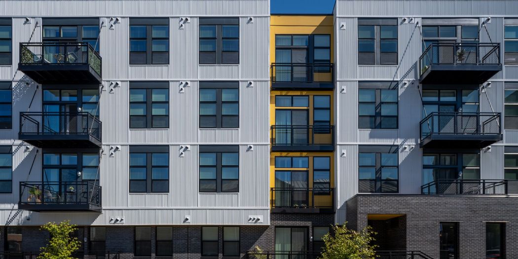 Artspace luxury apartment yellow & gray exterior in Washington, DC.