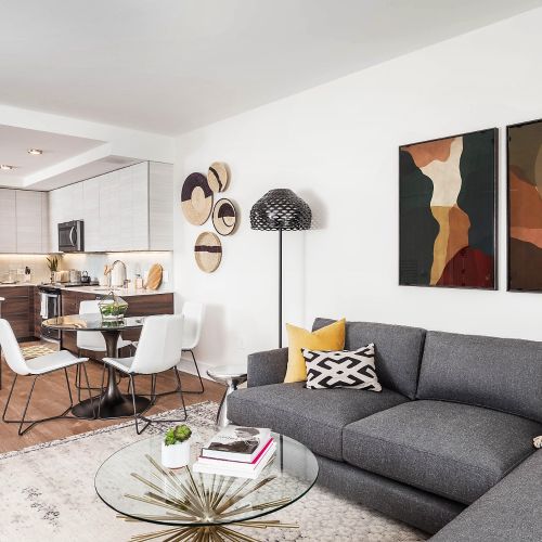 Guest Suite Living Room and Kitchen