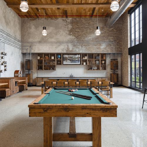 Billiards and stylish seating.