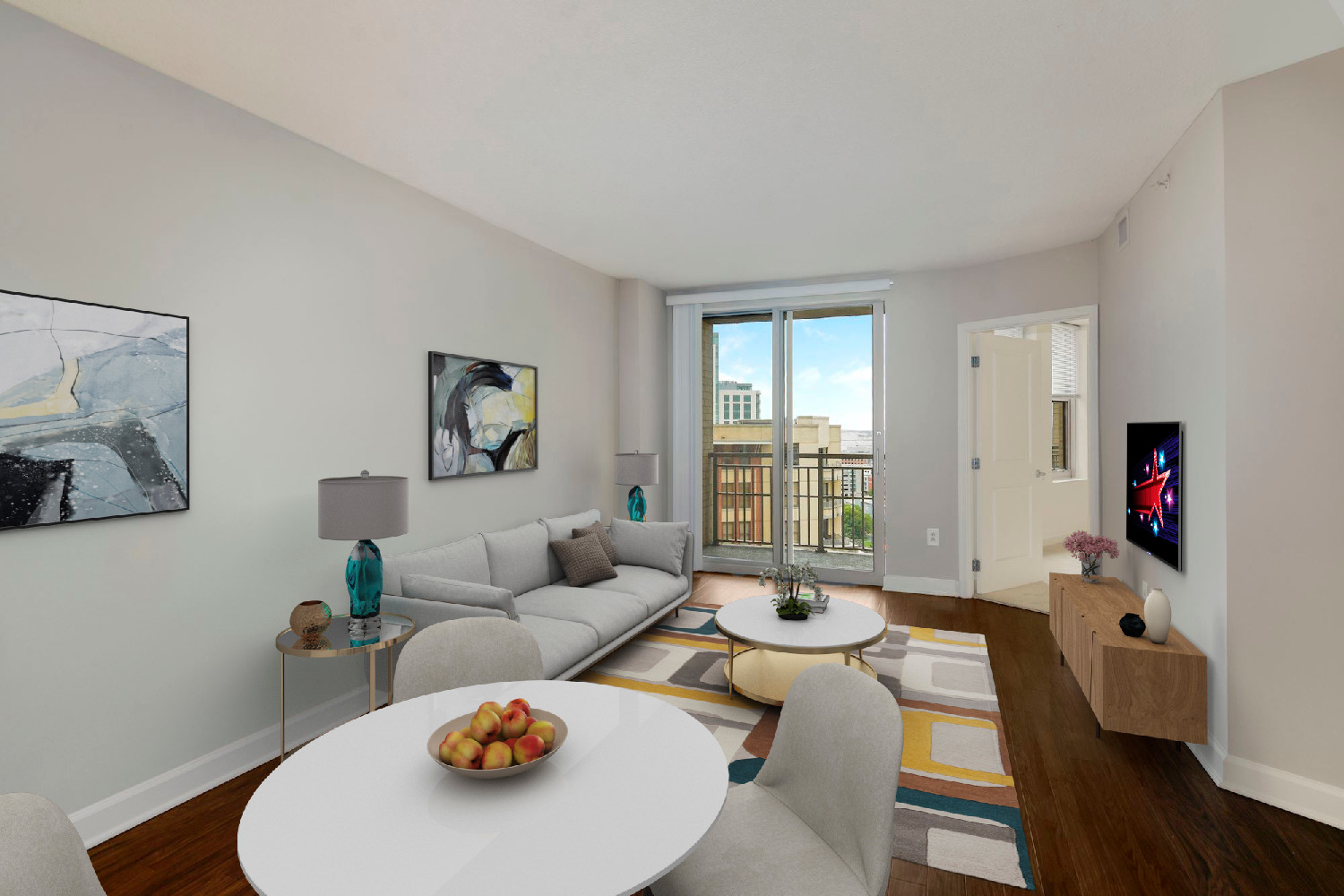 Spinnaker Bay at Harbor East : Soak in the city on your private balcony or snuggle in for a movie night