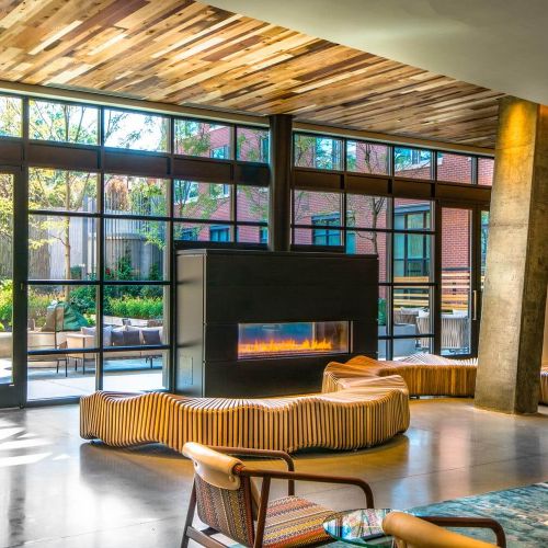 Courtyard Fireplace view