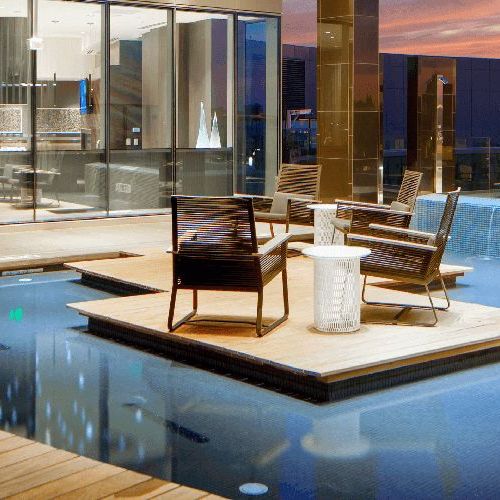 The Hepburn : Spend the evening rejuvenating at our sensational reflecting pool and cascading custom waterfall.