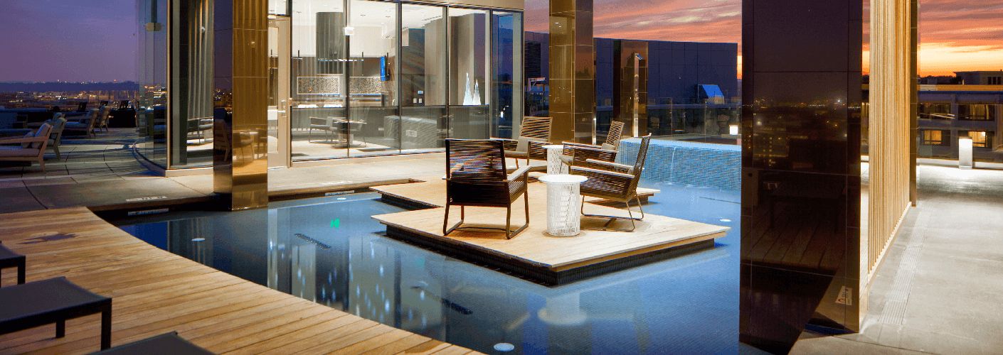 The Hepburn : Spend the evening rejuvenating at our sensational reflecting pool and cascading custom waterfall.