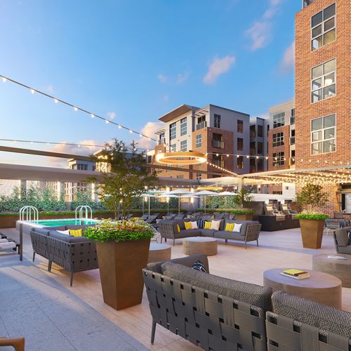Rooftop courtyard with pool and sundeck