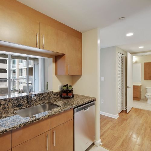 Kitchen with granite countertops 