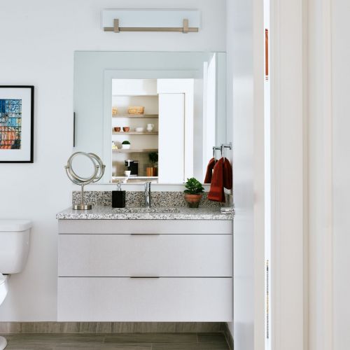 Elegant finishes allow you to get ready for the day in comfort.