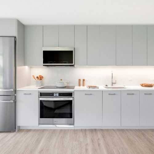 Carefully considered homes with European-inspired, flat-front cabinetry