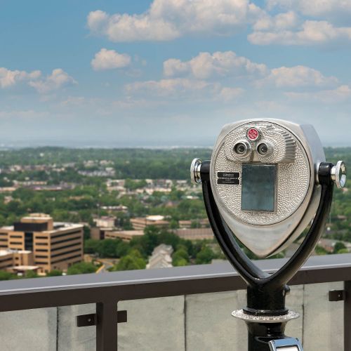 Explore the reaches of Northern Virginia's skyline through a pair of vintage binoculars