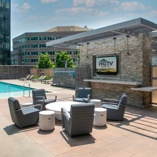 Bask in the sun on the rooftop pool deck