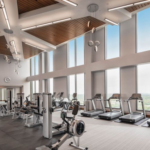 Rooftop fitness center