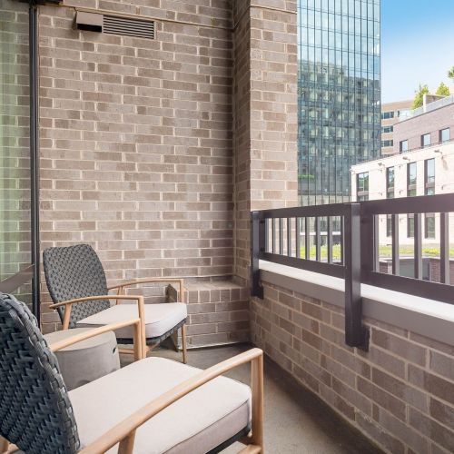 Direct access to a private outdoor space that capitalizes on the superior views of Reston Town Center.