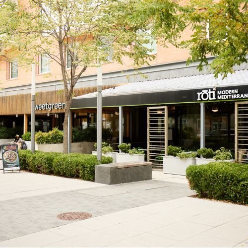 Indulge in neighborhood restaurant and retail options. 