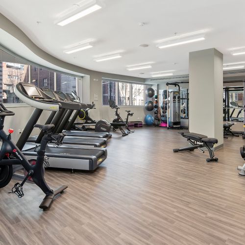 An expansive fitness center.