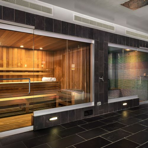 Unwind in our on-site steam room before a dip in the pool.