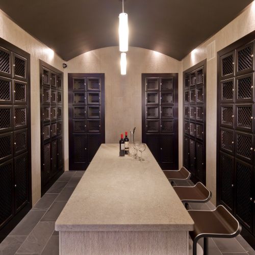 Private climate-controlled wine lockers and tasting room.