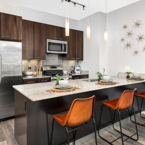 Upscale finishes include granite countertops and GE ENERGY STAR stainless steel appliances.