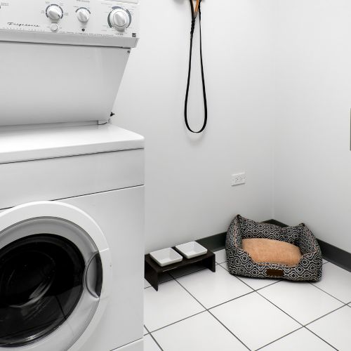 Full-size ENERGY STAR washers and dryers are included in every residence.