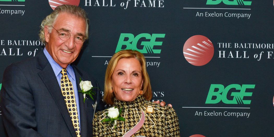 Thomas & Barbara Bozzuto with Baltimore Sun’s 2021 Business and Civic Hall of Fame award.