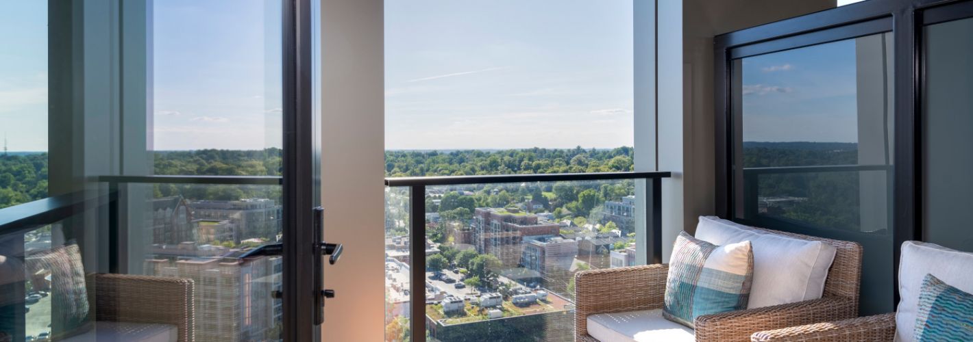 The Elm : Private balconies and terraces* available in select residences.