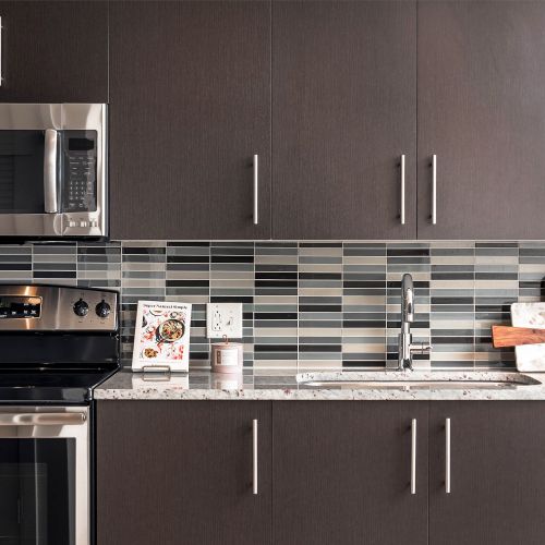 Cook amidst the convenience of stainless steel appliances. 