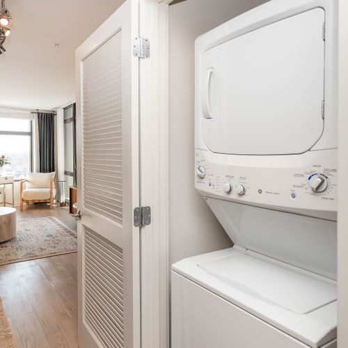 Conveniently located in-house washers and dryers. 